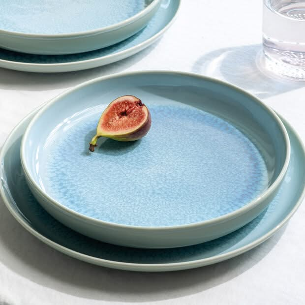 Villeroy & Boch Bordenset Crafted - Blueberry turquoise - 4-delig / 2 personen