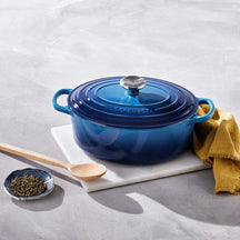 Le Creuset Casserole Oval Signature Azure - ø 27 cm / 4.1 Liter