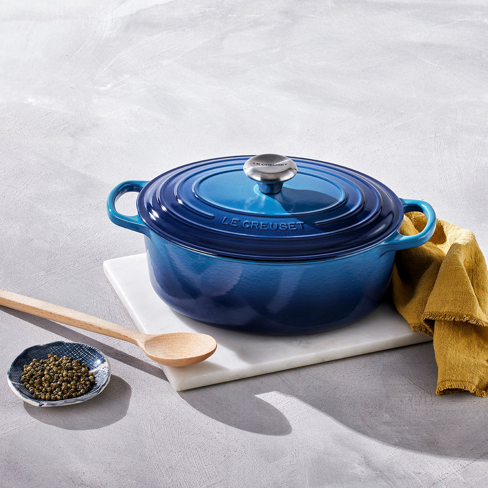 Le Creuset Braadpan Signature - Ovaal - Azure - ø 29 cm / 4.7 liter