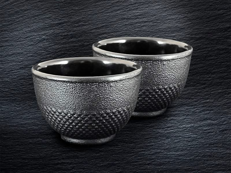 Sakura Tea Teacups - Cast Iron - Black - 2 pcs.