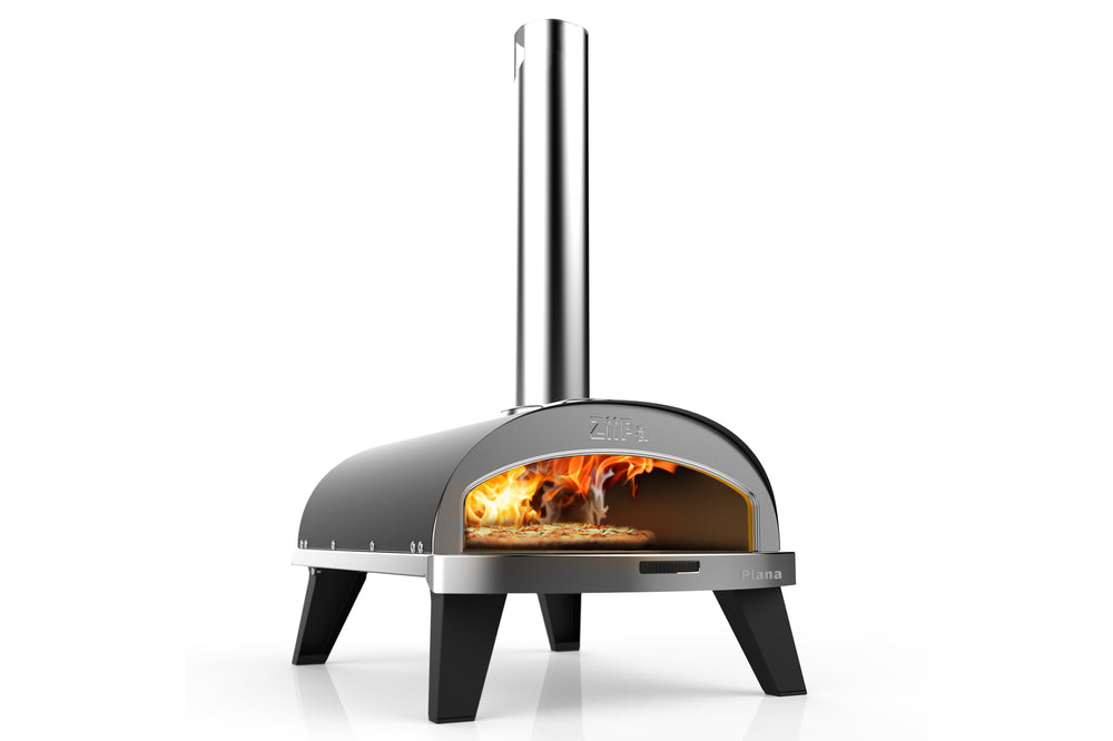 ZiiPa Pizza Oven Piana - Houtgestookt - met Thermometer - Antraciet - voor ø 30 cm pizza's - Roterende pizzasteen