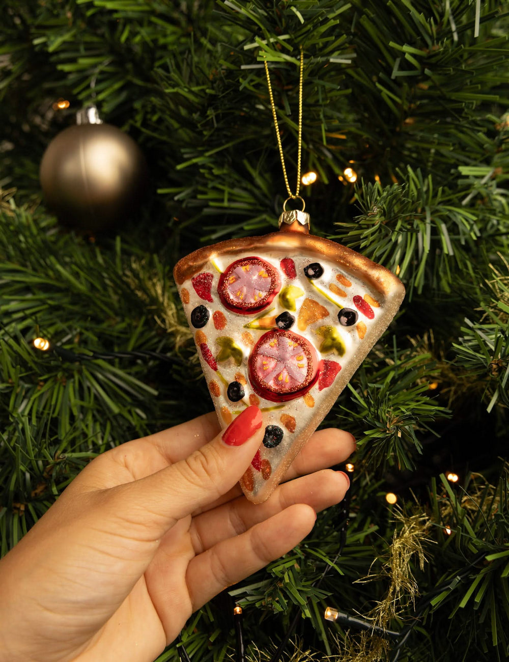 Nordic Light Christmas bauble pizza 12 cm