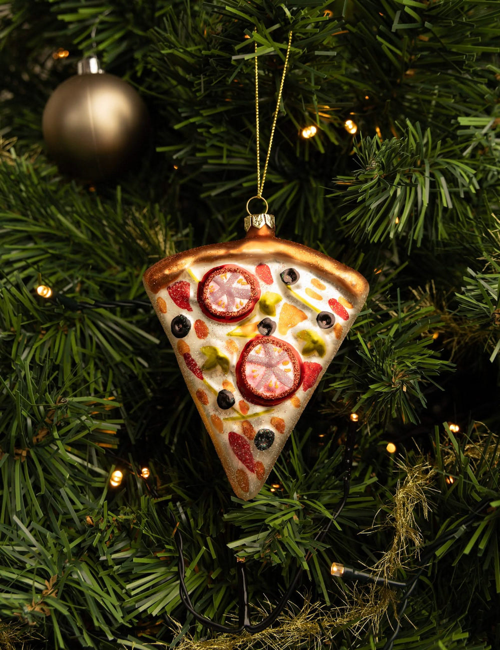 Nordic Light Christmas bauble pizza 12 cm