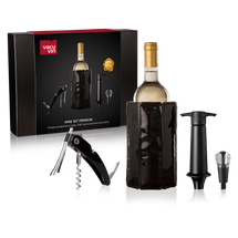 Vacu Vin Wijnset Premium - Zwart - 4 delige set