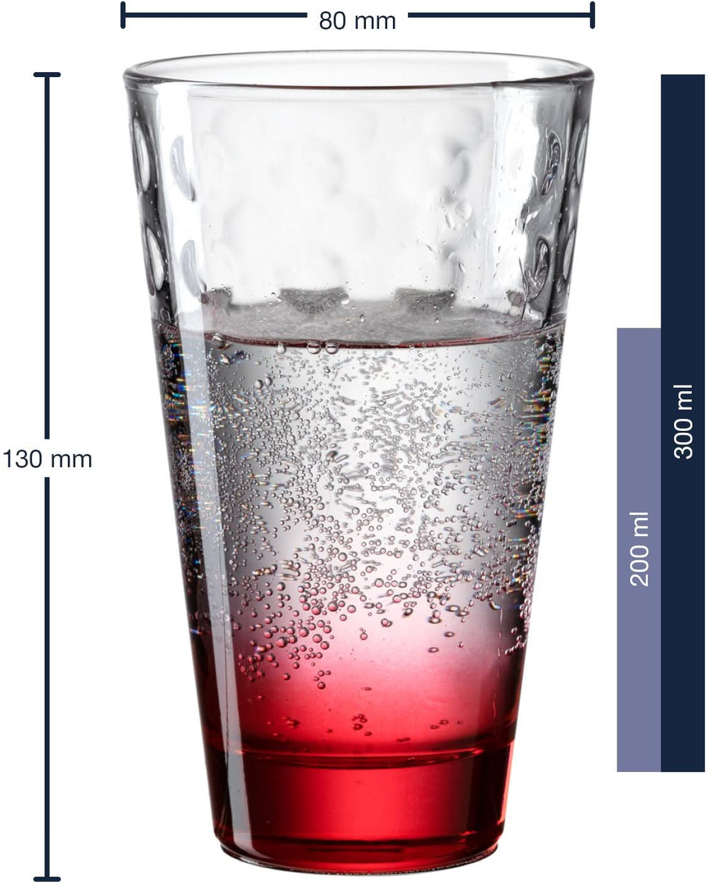 Leonardo Long Drink Glasses Optic 300 ml - 6 Pieces