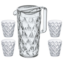 Koziol Schenkkan / Karaf - Onbreekbaar Superglas - Crystal 1.6 liter met 4 Waterglazen - 250 ml