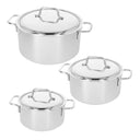 Demeyere 3 pcs Pans set / Cooking pan set (ø 18 / 20 / 24 cm) + Lids Apollo 7 - stainless steel