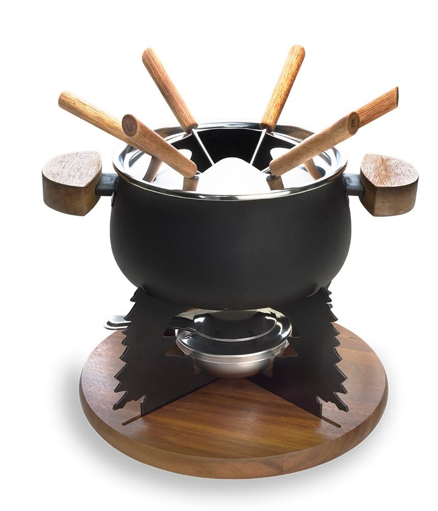 Cosy & Trendy Fondue Set - Enamelled Metal - Black - 6 Person