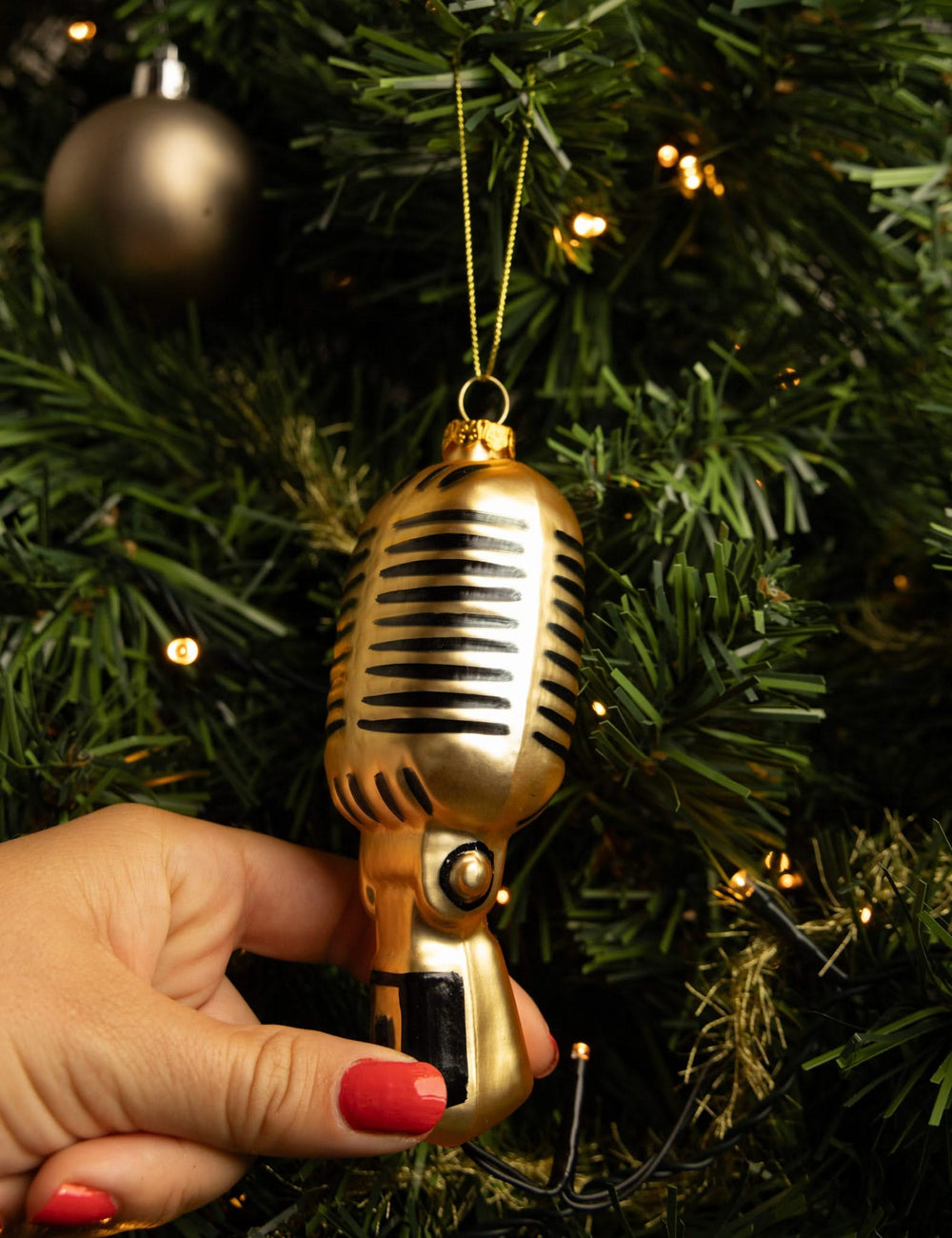 Nordic Light Christmas bauble microphone 14 cm