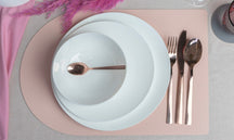 Jay Hill Placemat - Vegan leather - Gray / Pink - Bread - double-sided - 44 x 30 cm