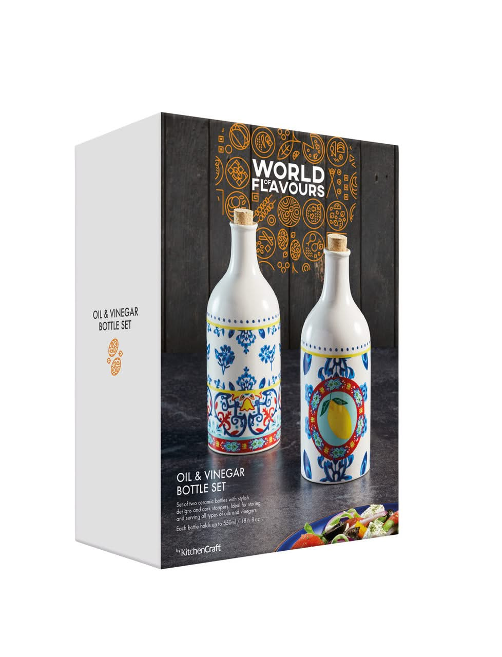 KitchenCraft Oil & Vinegar Set World of Flavours - 500 ml