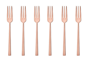 Sambonet Cake Forks Rock Copper 6 Pieces