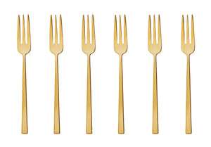 Sambonet Cake Forks Rock Gold 6 Pieces