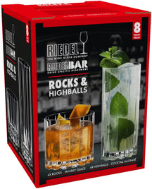 Riedel Glass Set Cocktail & Whiskey Rocks & Highballs - 8 Pieces