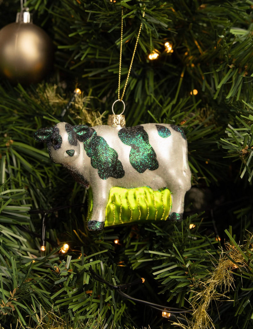 Nordic Light Christmas bauble cow 12 cm