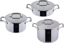 Saveur Selects Pan Set Voyage Series (Cooking pan ø 22 + 25 cm + Snack pan ø 25 cm) - Triply Stainless Steel - Induction and all other heat sources