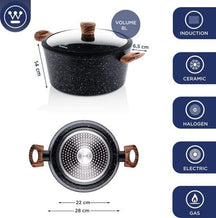 Westinghouse Pan Set Marble Wood (Wok pan ø 30 cm + Roasting pan + Snack pan ø 28 cm) - Induction and all other heat sources