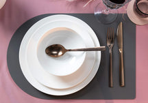 Jay Hill Placemat - Vegan leather - Gray / Pink - Bread - double-sided - 44 x 30 cm