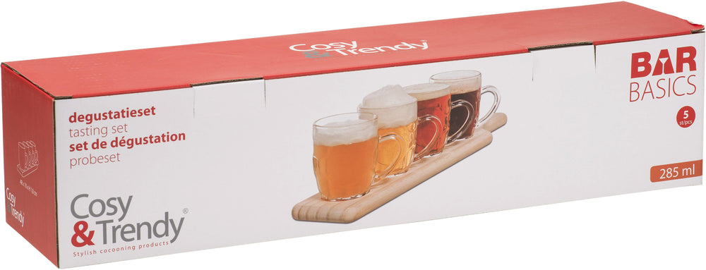 Cosy & Trendy Houten Plank met 4 Bierpullen