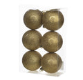 Cosy @Home Kerstballen Goud glitter ø 8 cm - 6 Stuks