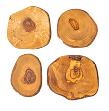 Jay Hill Coasters Tunea - Olive wood - with bark - ø 10 cm - 4 Pieces