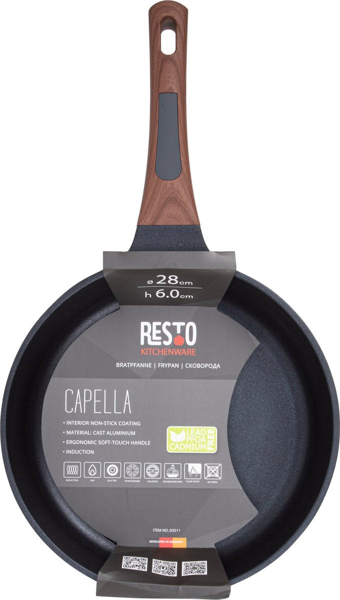 Resto Kitchenware Koekenpannenset Capella ø 24 + 26 + 28 cm - Inductie en alle andere warmtebronnen