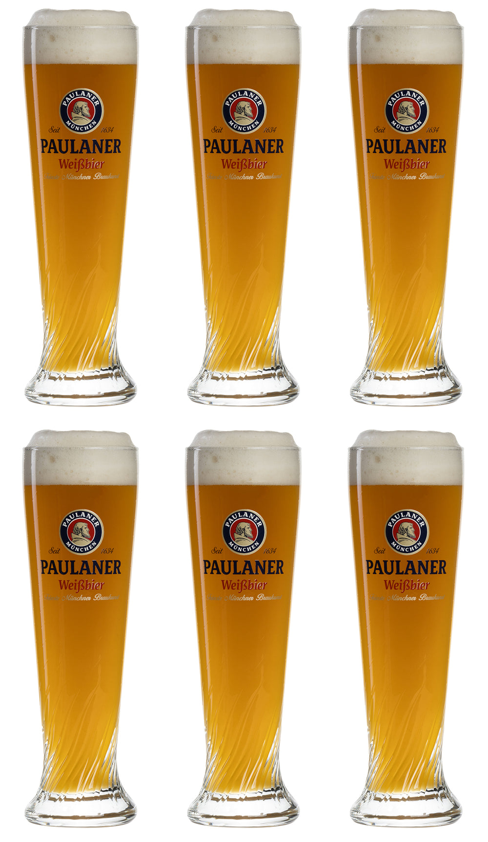 Paulaner Bierglazen Weizen - 500 ml - 6 stuks