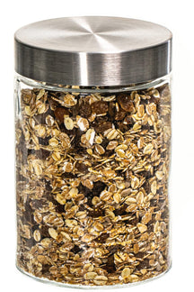 Sareva Storage jar - Glass / stainless steel lid - ø 11.5 cm / 1.25 liter