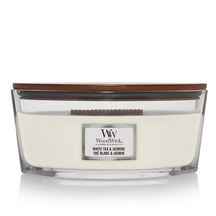 WoodWick Scented Candle Ellipse White Tea & Jasmine - 9 cm / 19 cm