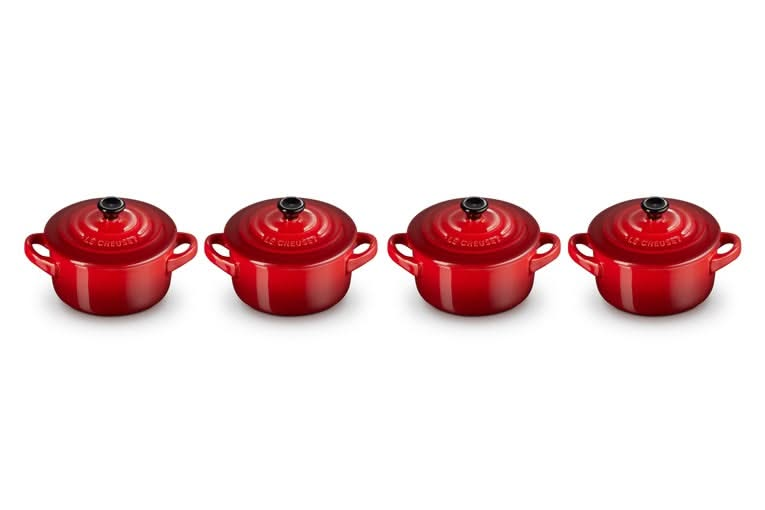 Le Creuset Serving Pan / Mini Casserole - 4 pieces - Signature - Cerise - ø 10 cm / 250 ml