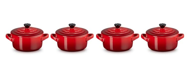 Le Creuset Serving Pan / Mini Casserole - 4 pieces - Signature - Cerise - ø 10 cm / 250 ml