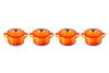 Le Creuset Serveerpan / Mini Braadpan Signature - Oranjerood - ø 10 cm / 250 ml - 4 stuks