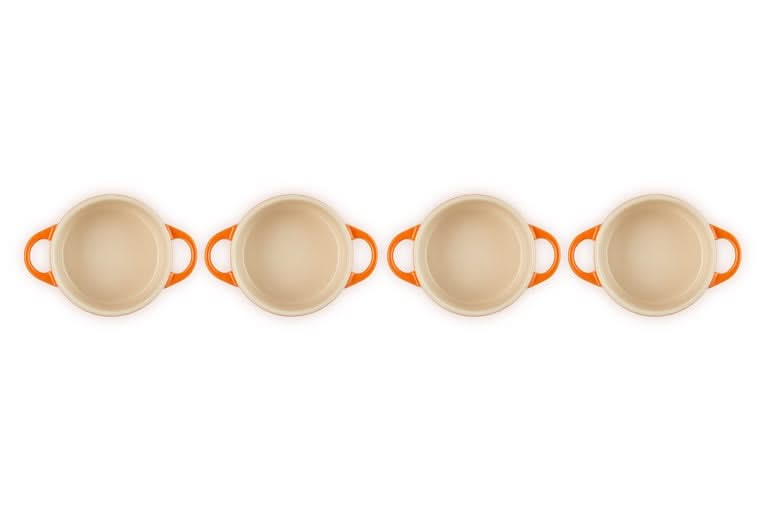 Le Creuset Serveerpan / Mini Braadpan Signature - Oranjerood - ø 10 cm / 250 ml - 4 stuks