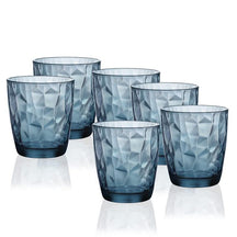 Bormioli Rocco Water Glasses Diamond Blue 390 ml - 6 Pieces