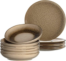 Leonardo Tableware setMatera (dinner plates + Deep plates) - Beige - 12-piece / 6 people