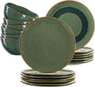 Leonardo Tableware setMatera (dinner plates + breakfast plates + Bowls) - Green - 18-piece / 6 people