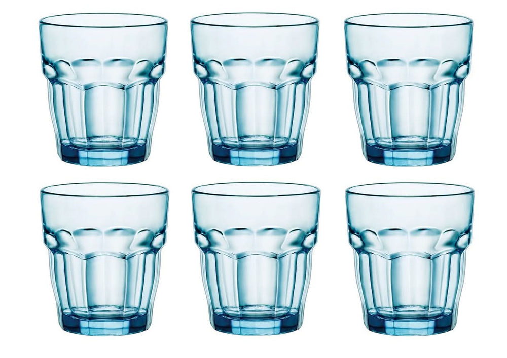 Bormioli Rocco Water Glasses Rock Bar Blue 270 ml - 6 Pieces