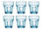 Bormioli Rocco Water Glasses Rock Bar Blue 270 ml - 6 Pieces