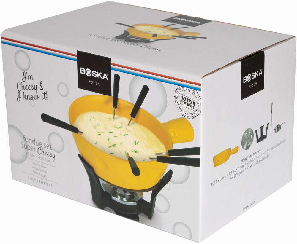 Boska Fondueset Cheesy - 6 personen - geel/zwart - 1.3 liter