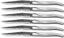 Jay Hill Steak Knives Laguiole - Raw Black - Stainless Steel - 6 Pieces