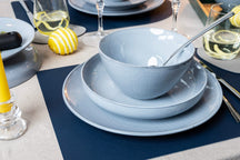 Jay Hill Placemat - Vegan leather - Grey / Blue - Bread - double-sided - 44 x 30 cm