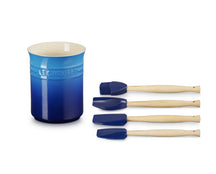 Le Creuset Spatula Set - with spatula holder - Premium - Azure - 5-piece