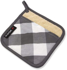 KOOK Pot Holder Checkered Grey 21 x 21 cm