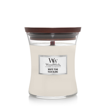 WoodWick Scented Candle Medium White Teak - 11 cm / ø 10 cm