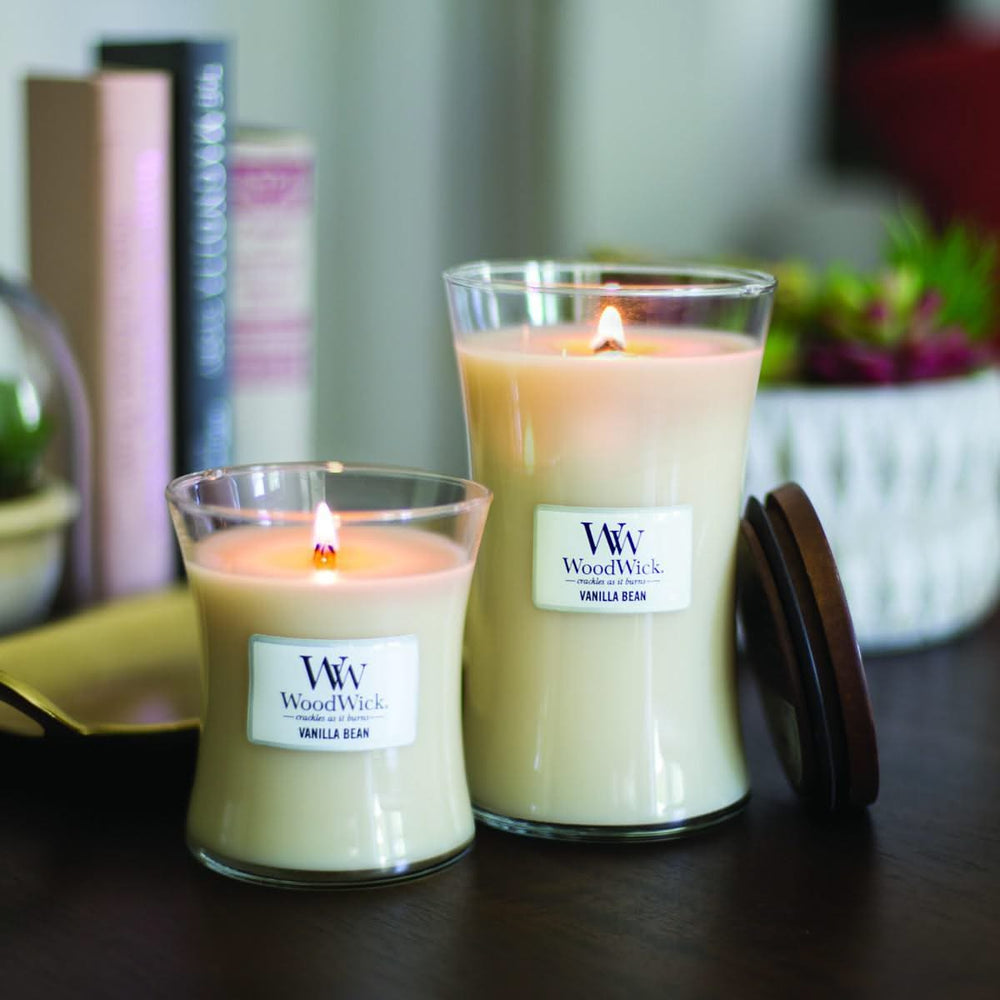 WoodWick Scented Candle Large Vanilla Bean - 18 cm / ø 10 cm