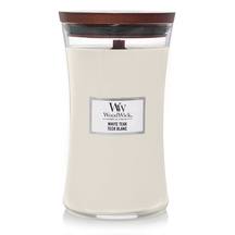 WoodWick Scented Candle Large White Teak - 18 cm / ø 10 cm