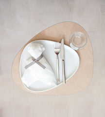 LIND DNA Placemat Nupo - Leather - Sand - 44 x 37 cm