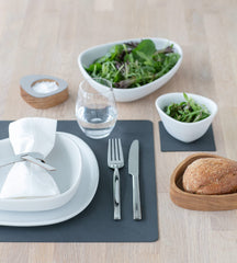 LIND DNA Placemat Nupo - Leather - Anthracite - 45 x 35 cm