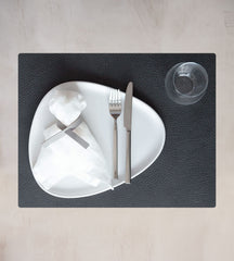 LIND DNA Placemat Hippo - Leather - Black Anthracite - 45 x 35 cm