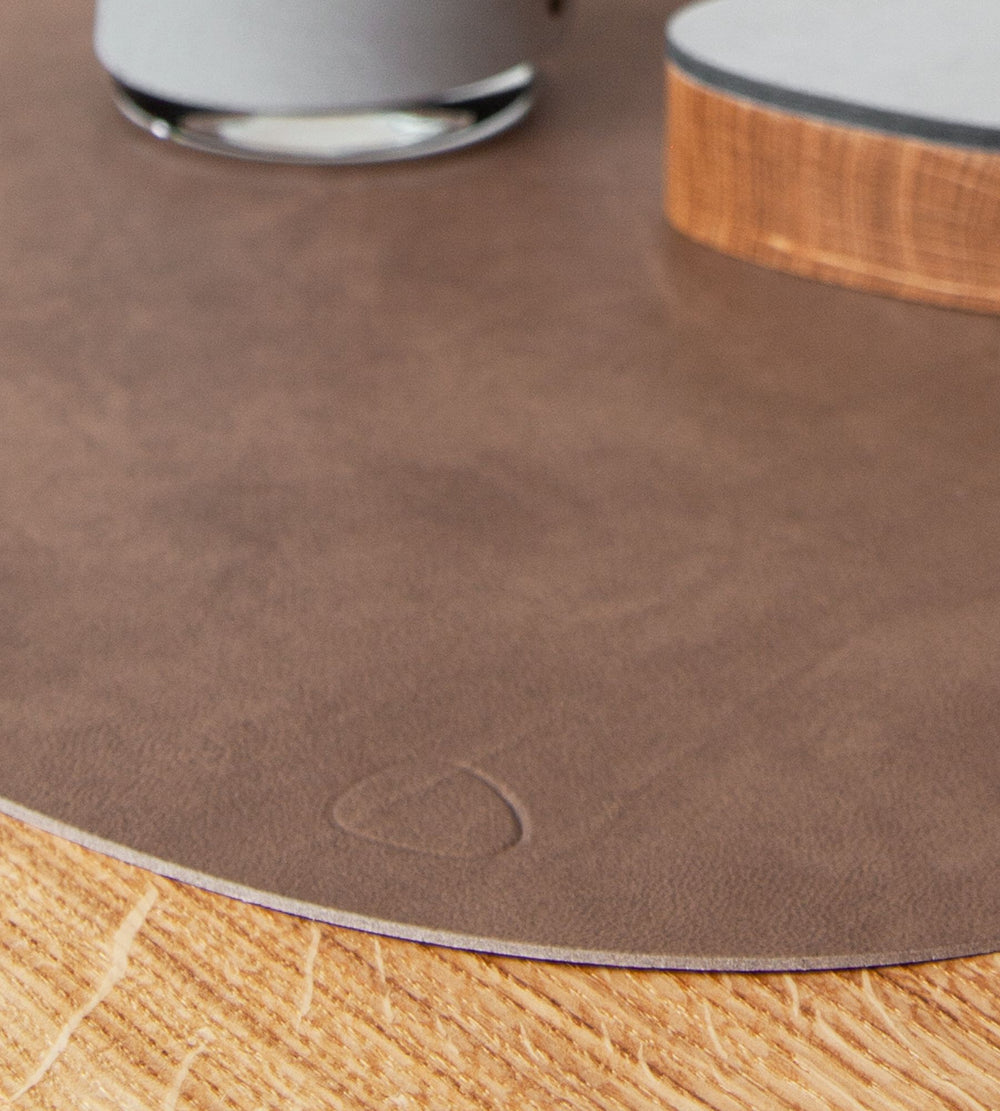 LIND DNA Placemat Nupo - Leer - Brown / Sand - dubbelzijdig - 44 x 37 cm